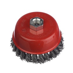 Щетка-крацовка чашка крученая жесткая проволка 125мм Vertextools – фото Щетка-крацовка чашка крученая жесткая проволка 125мм Vertextools – фото