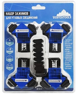 Набор зажимов для угловых соединений (4шт) Vertextools – фото Набор зажимов для угловых соединений (4шт) Vertextools – фото
