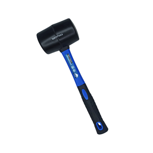 Киянка резиновая черная 450 гр, фиберглас. ручка Vertextools – фото Киянка резиновая черная 450 гр, фиберглас. ручка Vertextools – фото