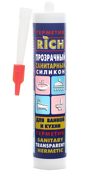 Герметик RICH силик. санитарный бесцветный (280 мл) – фото