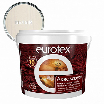 Аквалазурь EUROTEX  белый ( 0,9 кг) – фото