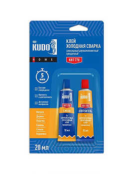 Клей эпоксидный двухкомпонентный прозрачный KUDO HOME (20 мл) – фото