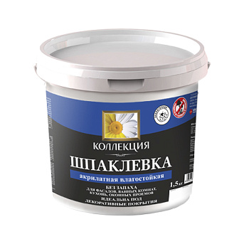 Шпаклевка акрилатная влагостойкая 1,5 кг ведро г. Ижевск – фото Шпаклевка акрилатная влагостойкая 1,5 кг ведро г. Ижевск – фото