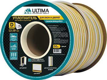 Уплотнитель Ultima D-50 12х10мм черный – фото Уплотнитель Ultima D-50 12х10мм черный – фото