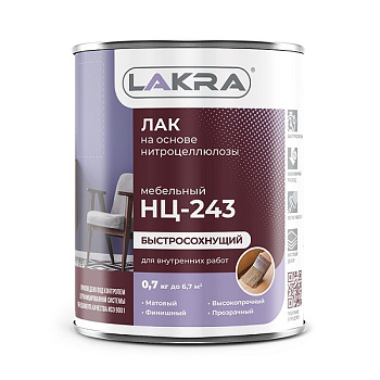 Лак НЦ-243 Лакра  0,7кг Россия – фото