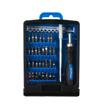Отвертка универсальная со сменными вставками 33шт Vertextools – фото Отвертка универсальная со сменными вставками 33шт Vertextools – фото